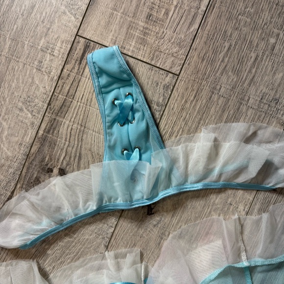 The escante collection 2 piece set babydoll top and thong corset lace up sexy - Picture 3 of 8